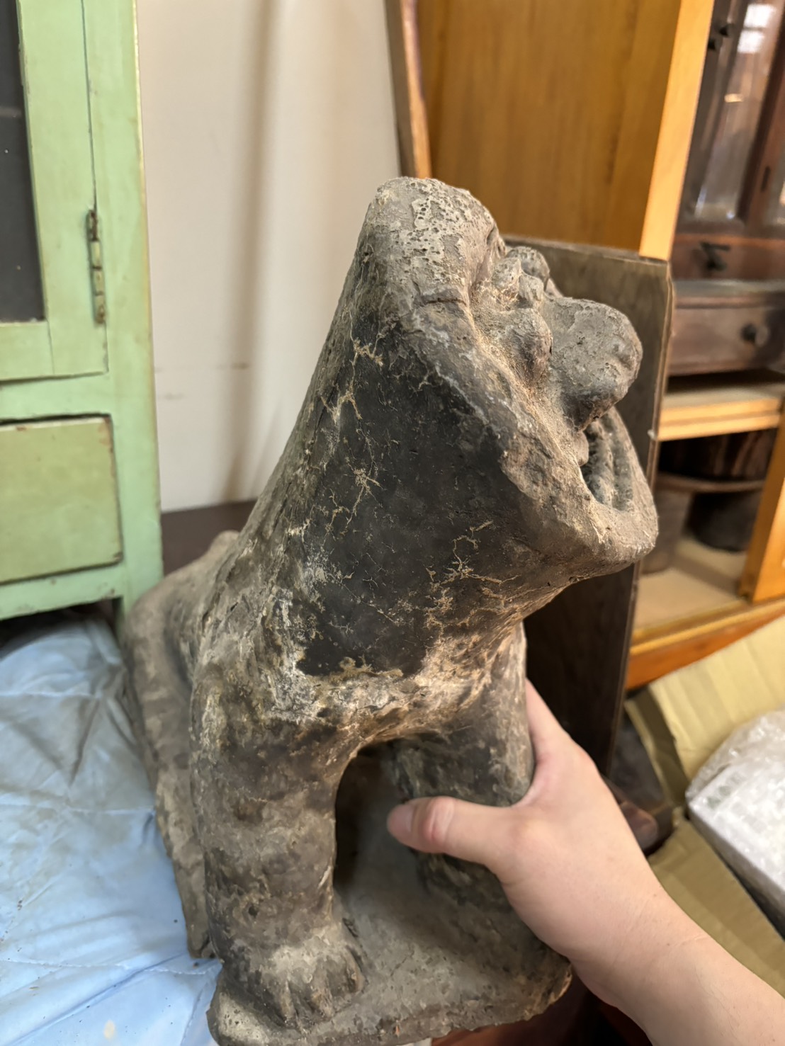 獅子 憨面 類似瓦材質