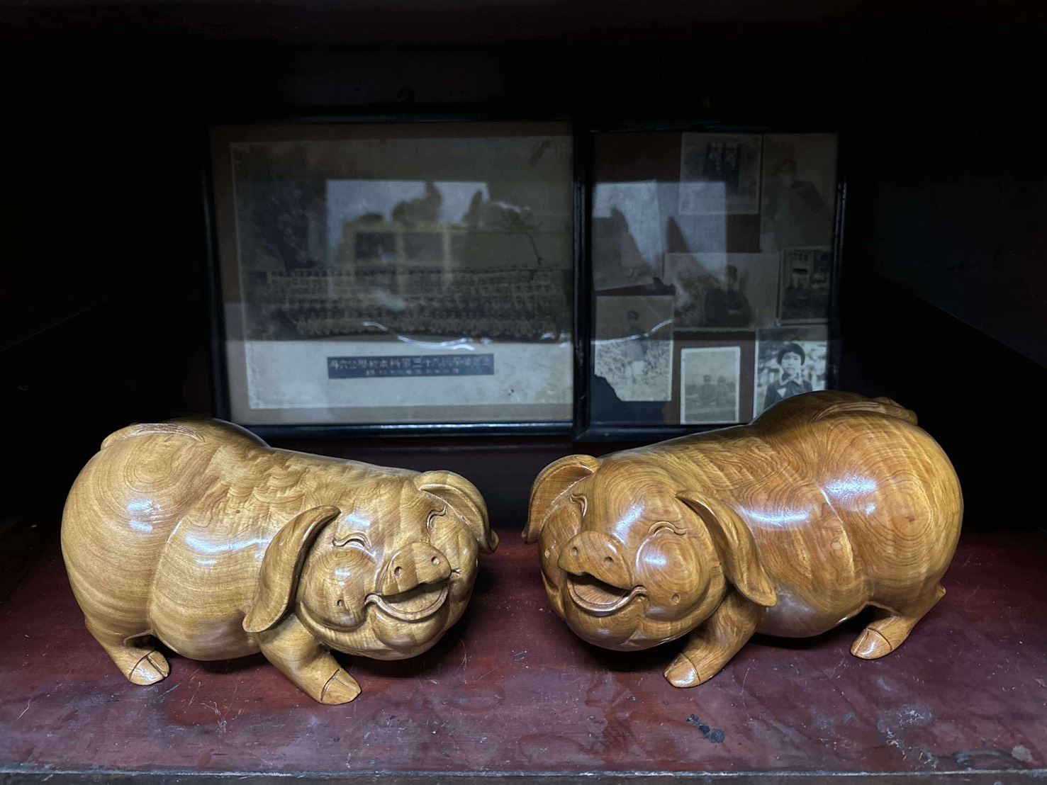 越南檜木 閃花豬 一對