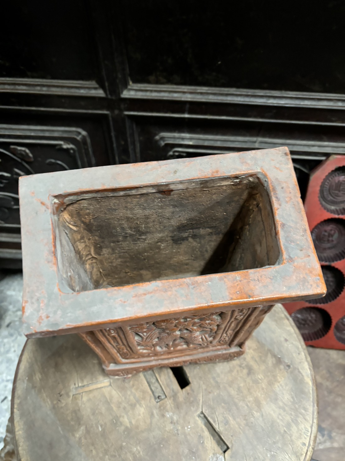 南投窯 鏤空松鶴長春 香筒